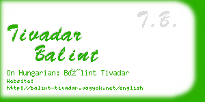 tivadar balint business card